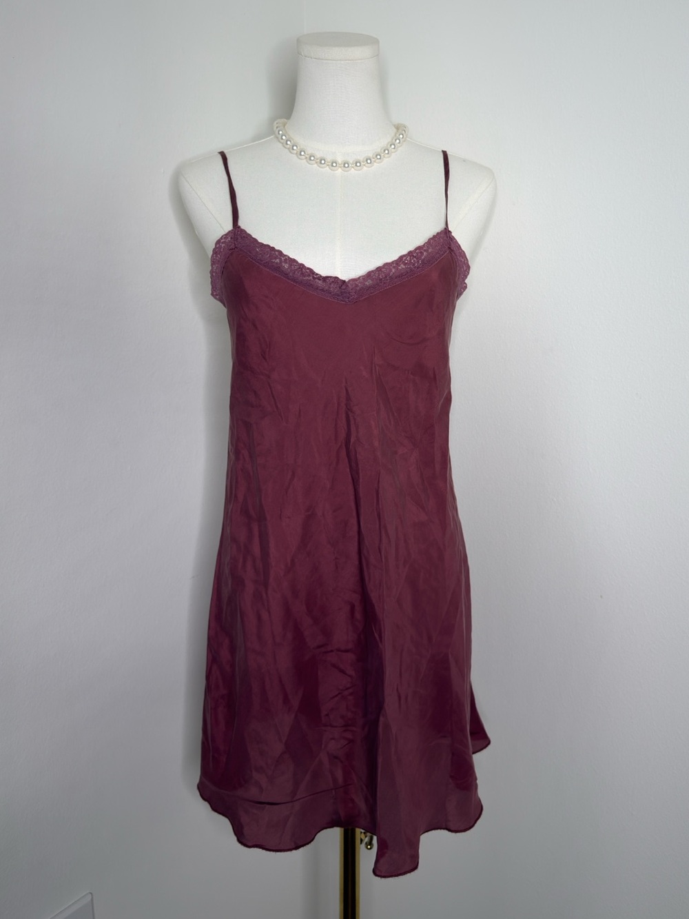 Johnny Was Plum Lace-Trim Slip